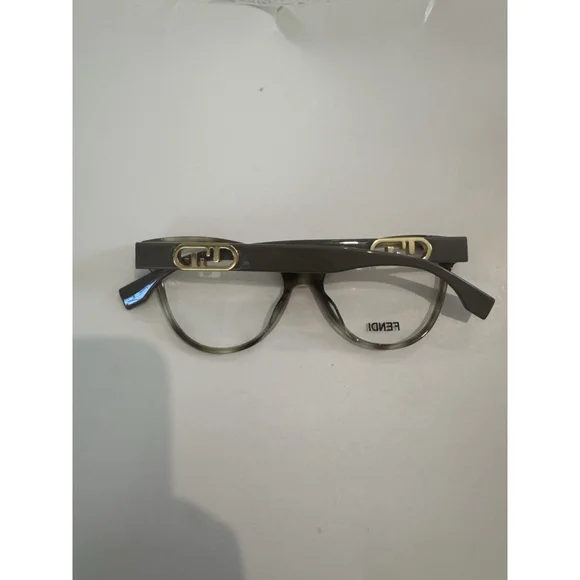 Fendi FE50026I 056 Eyeglasses Havana Cat-eye Olive Green